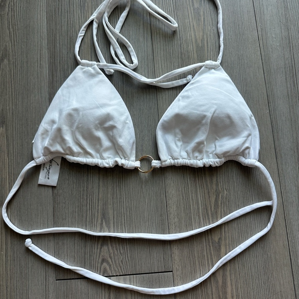 White Triangle Bikini Top
